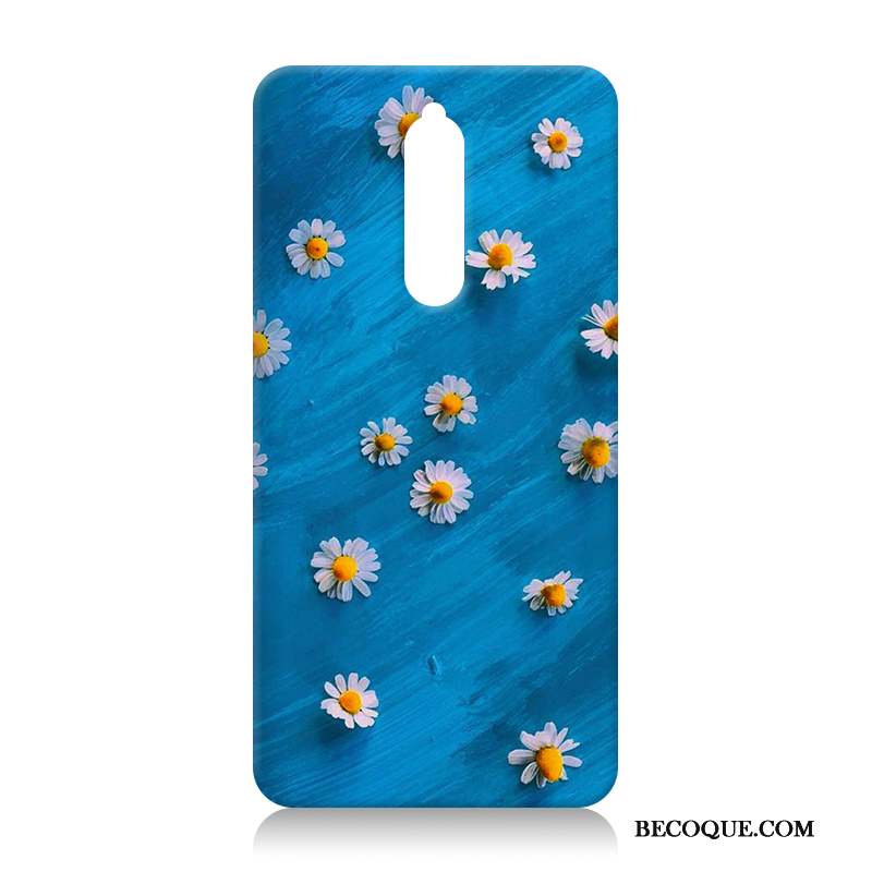 Nokia 8 Étui Peinture Bleu Dessin Animé Coque De Téléphone Personnalité