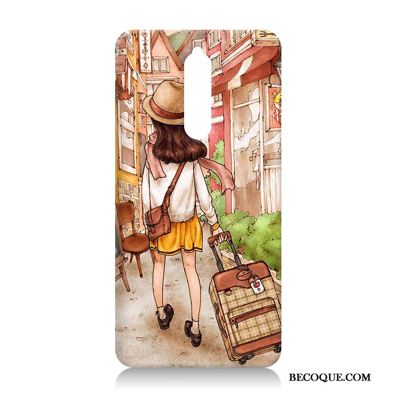 Nokia 8 Étui Peinture Bleu Dessin Animé Coque De Téléphone Personnalité