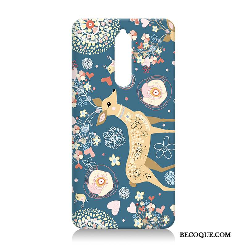 Nokia 8 Étui Peinture Bleu Dessin Animé Coque De Téléphone Personnalité