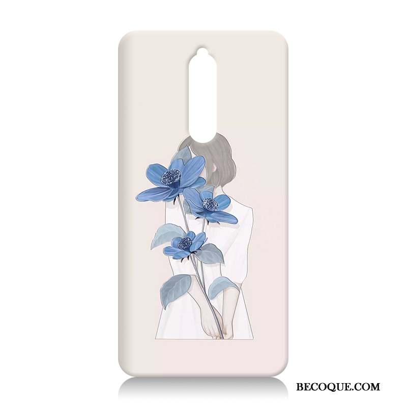 Nokia 8 Étui Peinture Bleu Dessin Animé Coque De Téléphone Personnalité