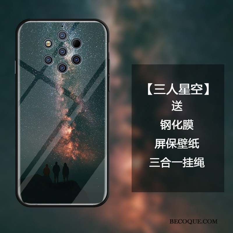 Nokia 9 Pureview Coque De Téléphone Verre Personnalité Luxe Étui Ciel Étoilé