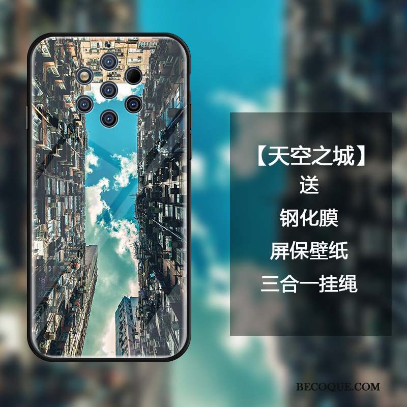 Nokia 9 Pureview Coque De Téléphone Verre Personnalité Luxe Étui Ciel Étoilé