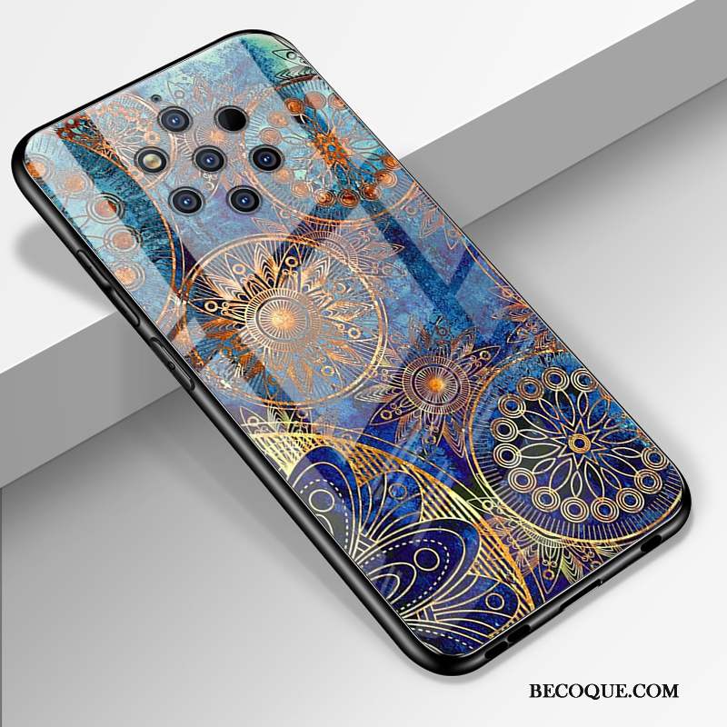 Nokia 9 Pureview Coque Difficile Personnalité Étui Miroir Dessin Animé Bleu