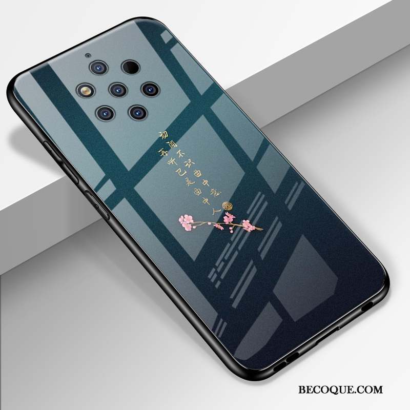 Nokia 9 Pureview Coque Difficile Personnalité Étui Miroir Dessin Animé Bleu