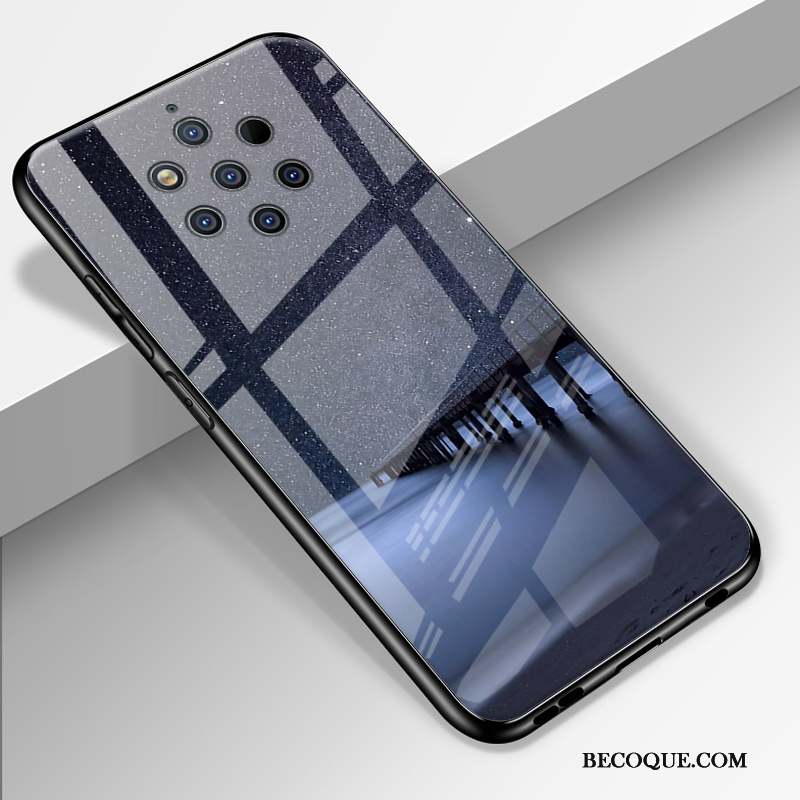 Nokia 9 Pureview Coque Difficile Personnalité Étui Miroir Dessin Animé Bleu