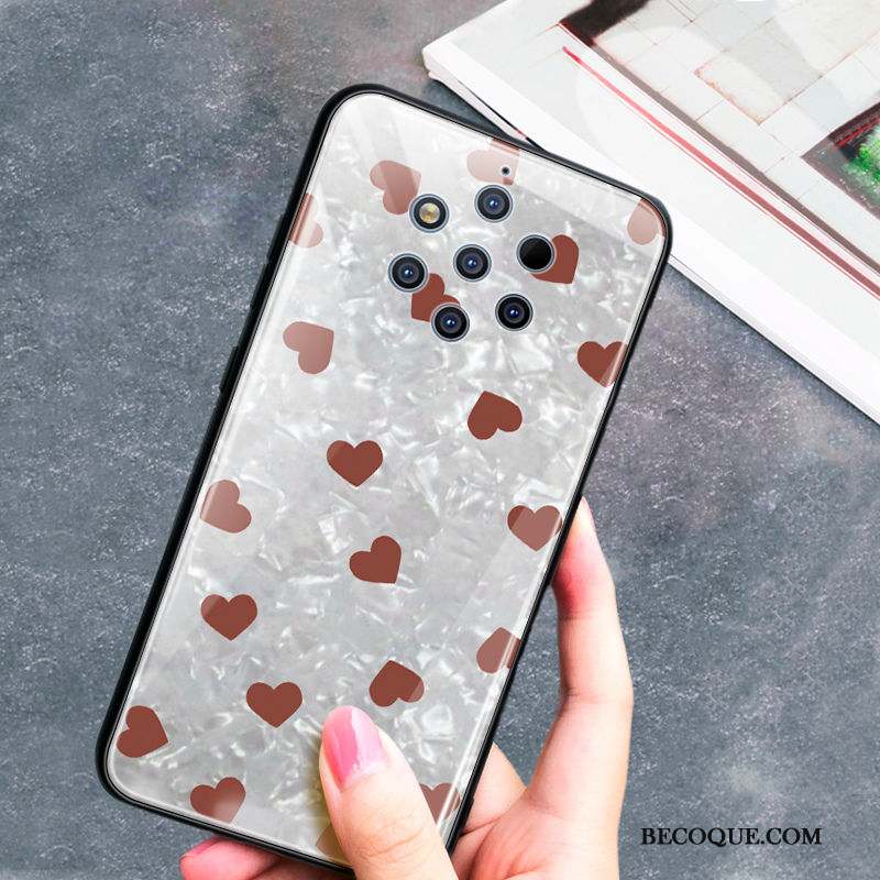 Nokia 9 Pureview Coque Verre Amour Protection Étui Incassable Marque De Tendance