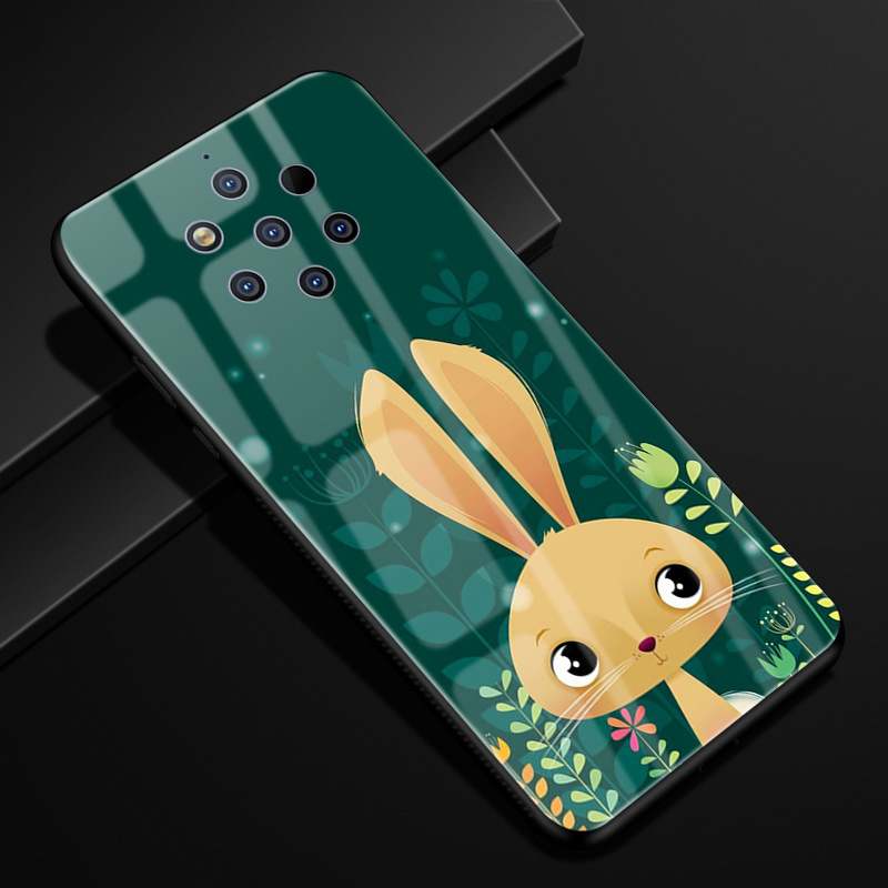 Nokia 9 Pureview Coque Verre Dessin Animé Incassable Créatif Étui Protection