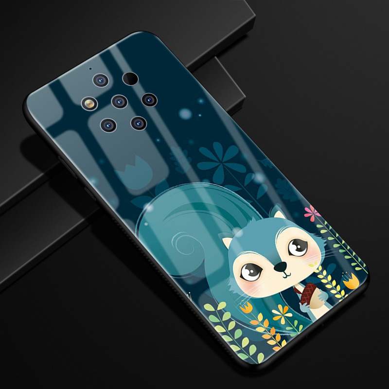 Nokia 9 Pureview Coque Verre Dessin Animé Incassable Créatif Étui Protection