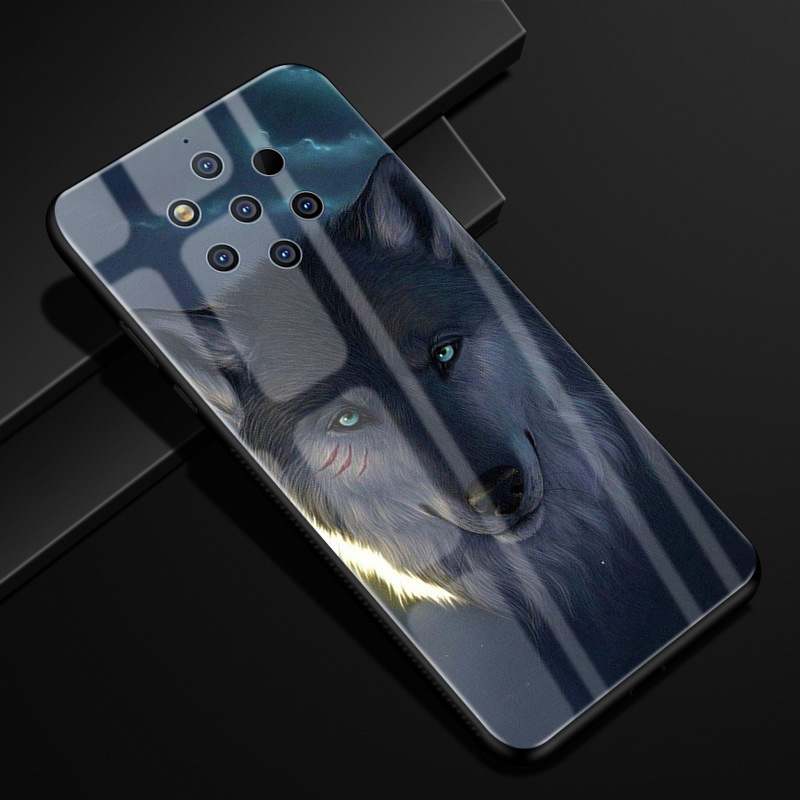 Nokia 9 Pureview Coque Verre Dessin Animé Incassable Créatif Étui Protection