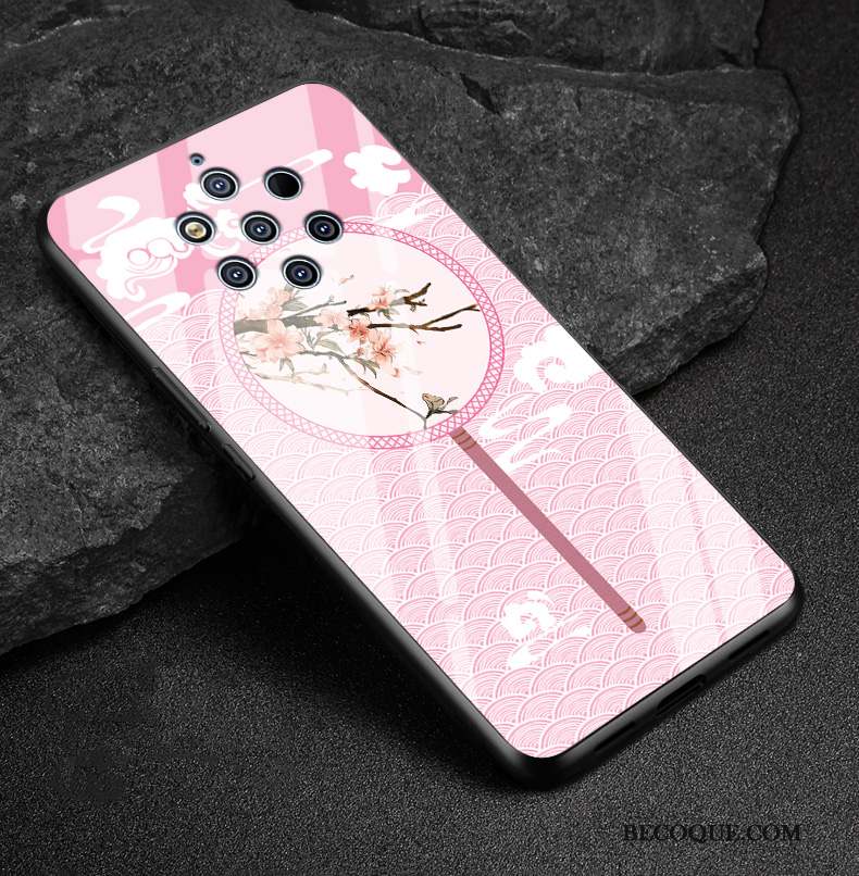 Nokia 9 Pureview Vintage Protection Rose Coque De Téléphone Étui Tout Compris