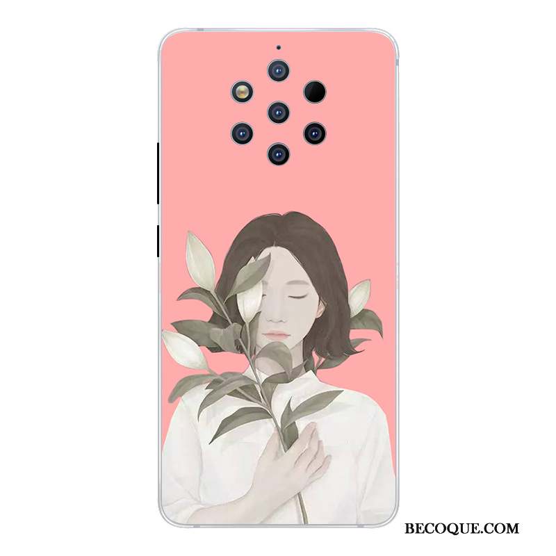 Nokia 9 Pureview Étui Protection Incassable Dessin Animé Rose Coque De Téléphone