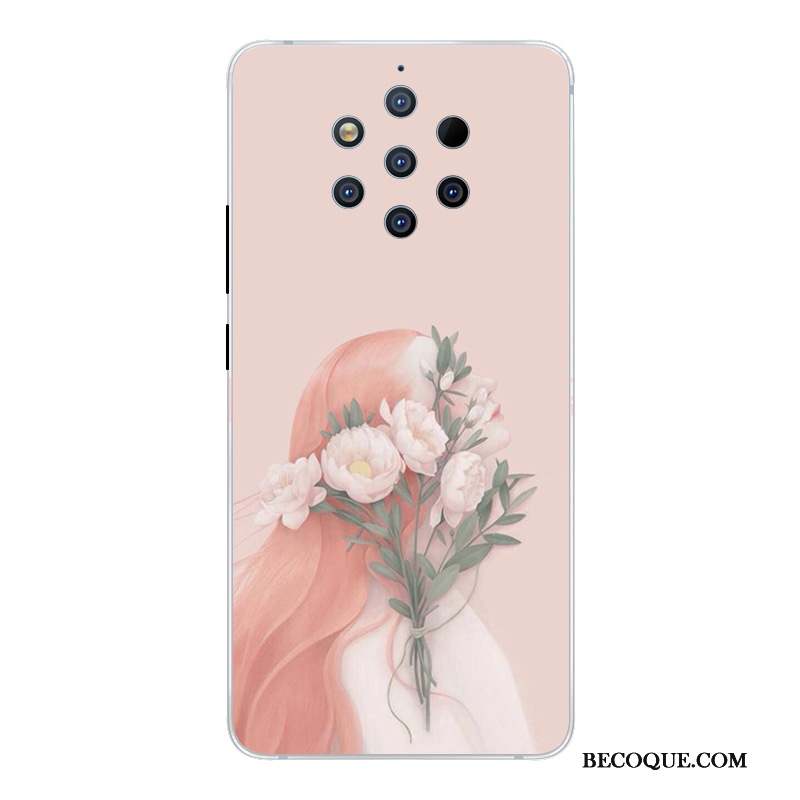 Nokia 9 Pureview Étui Protection Incassable Dessin Animé Rose Coque De Téléphone