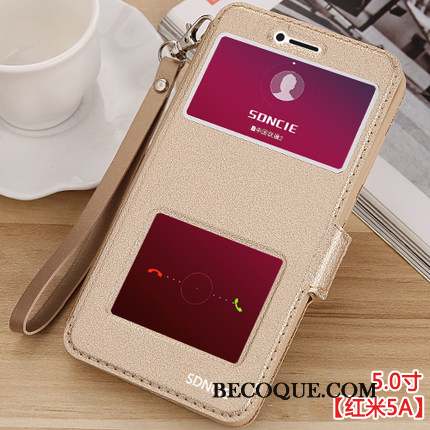 Redmi 5a Coque De Téléphone Housse Étui En Cuir Fluide Doux Protection Bleu