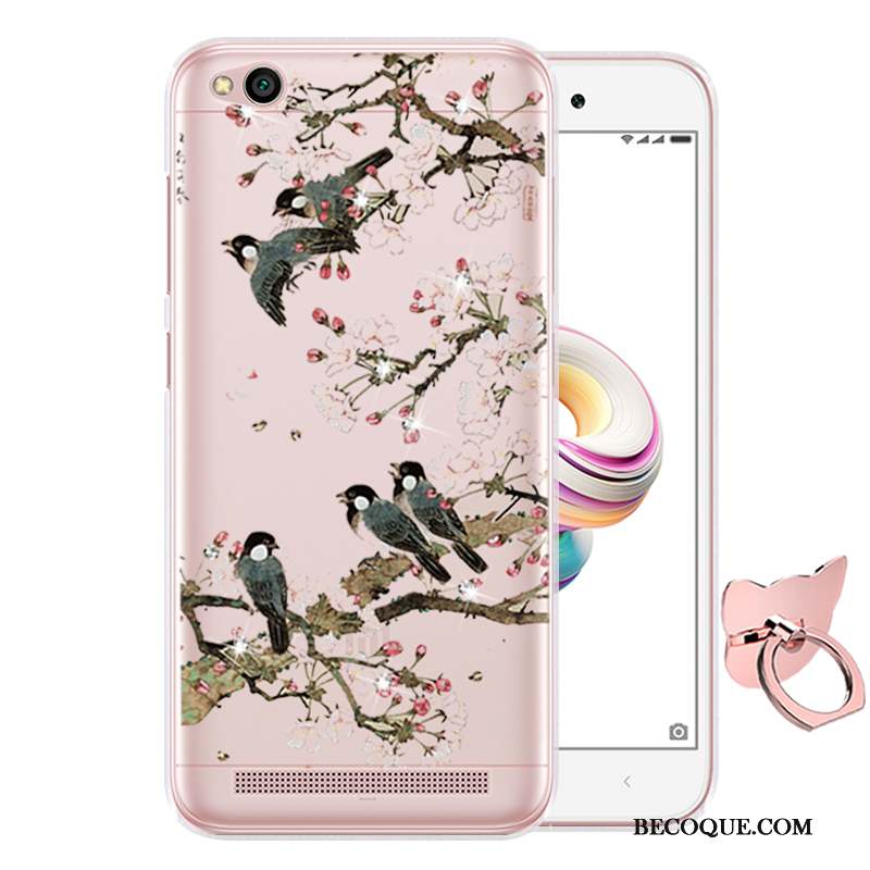 Redmi 5a Peinture Rose Silicone Coque De Téléphone Dessin Animé Protection