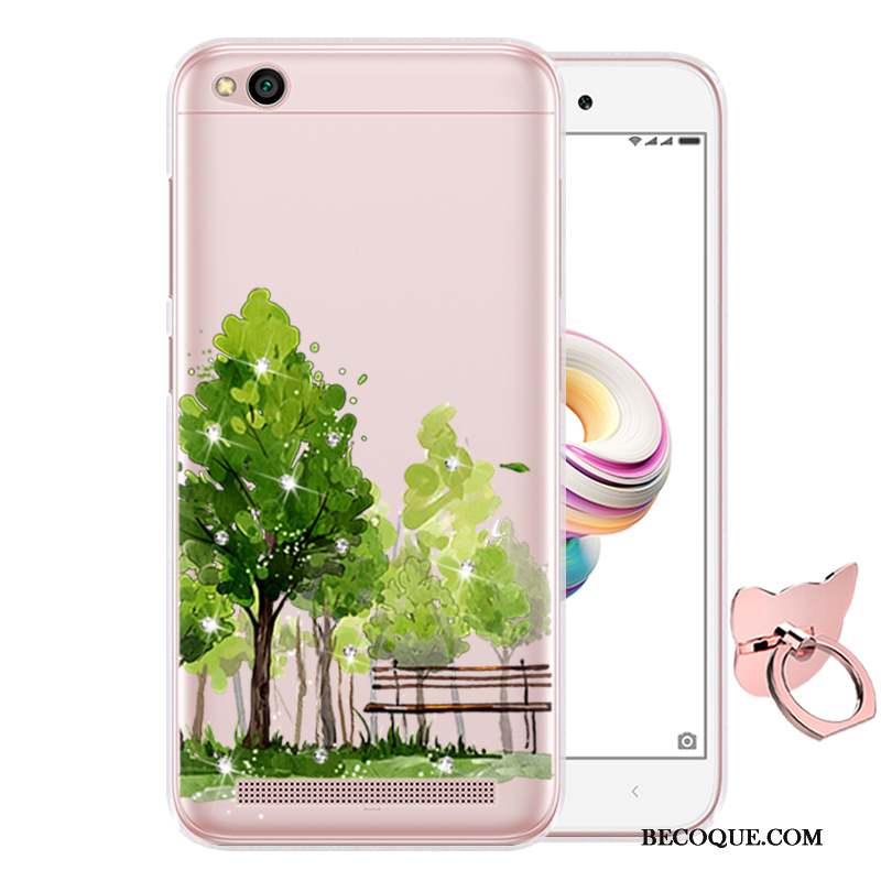 Redmi 5a Peinture Rose Silicone Coque De Téléphone Dessin Animé Protection