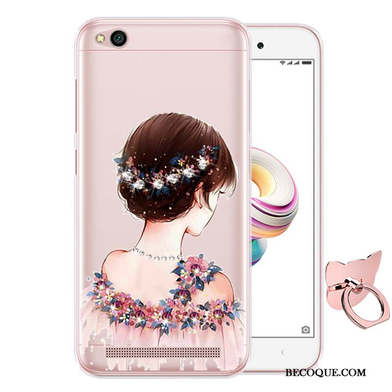 Redmi 5a Peinture Rose Silicone Coque De Téléphone Dessin Animé Protection