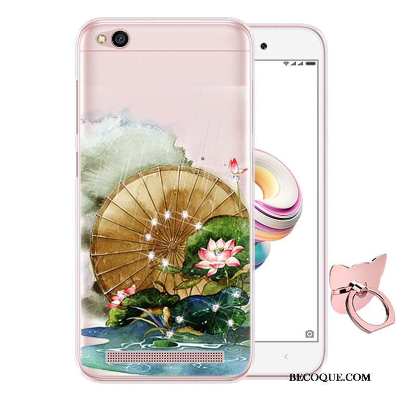 Redmi 5a Peinture Rose Silicone Coque De Téléphone Dessin Animé Protection