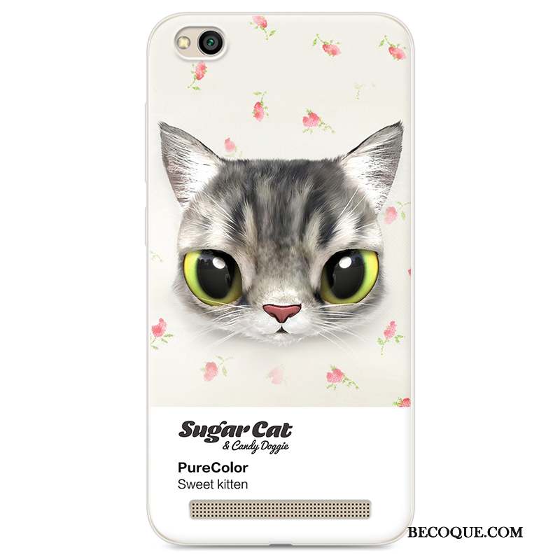 Redmi 5a Protection Étui Chat Coque De Téléphone Bleu Clair Fluide Doux