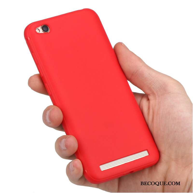 Redmi 5a Silicone Délavé En Daim Coque Rouge Incassable Bleu