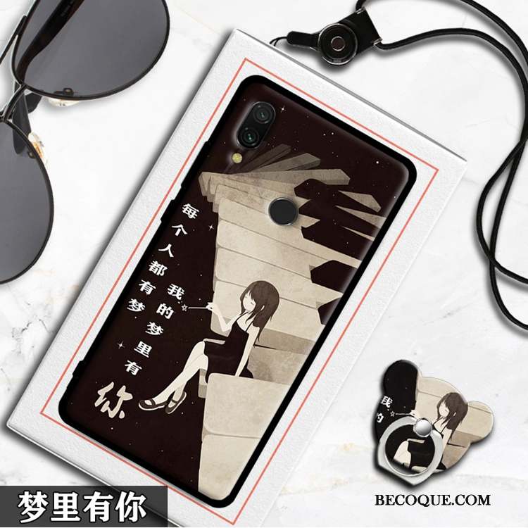 Redmi 7 Coque De Téléphone Blanc Rouge Incassable Silicone Protection