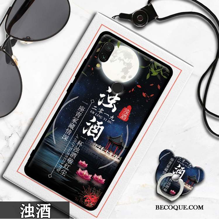 Redmi 7 Coque De Téléphone Blanc Rouge Incassable Silicone Protection