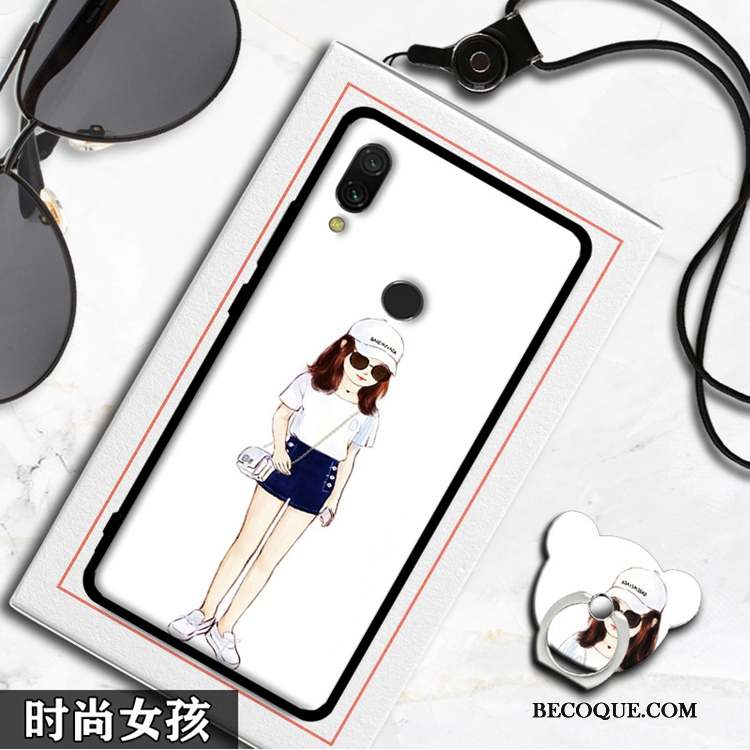 Redmi 7 Coque De Téléphone Blanc Rouge Incassable Silicone Protection