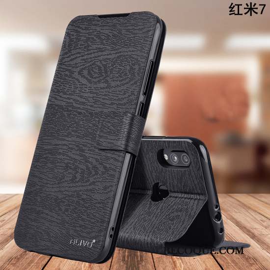 Redmi 7 Coque De Téléphone Clamshell Fluide Doux Petit Or Incassable