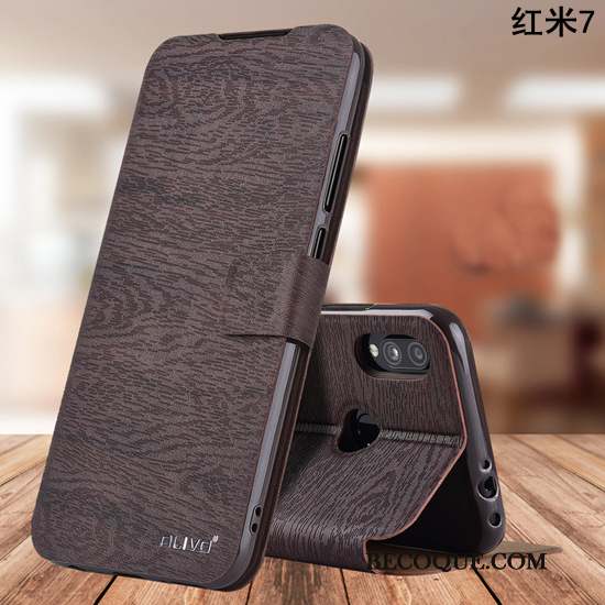 Redmi 7 Coque De Téléphone Clamshell Fluide Doux Petit Or Incassable