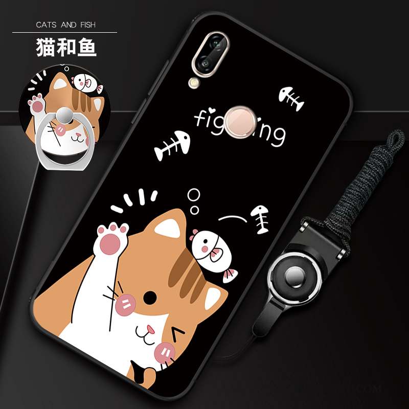 Redmi 7 Coque Fluide Doux Rouge Blanc Dessin Animé Petit Étui