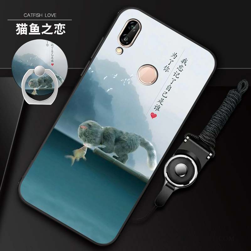 Redmi 7 Coque Fluide Doux Rouge Blanc Dessin Animé Petit Étui