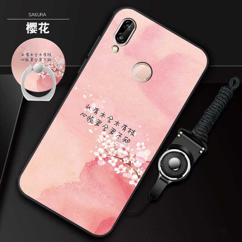 Redmi 7 Coque Fluide Doux Rouge Blanc Dessin Animé Petit Étui