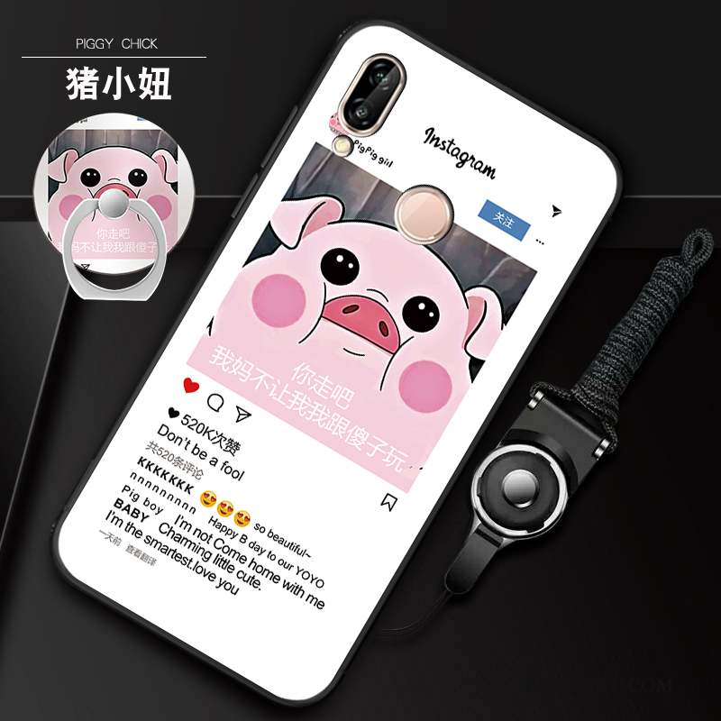 Redmi 7 Coque Fluide Doux Rouge Blanc Dessin Animé Petit Étui