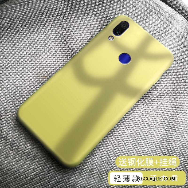 Redmi 7 Coque Rouge De Téléphone Fluide Doux Jaune Ornements Suspendus