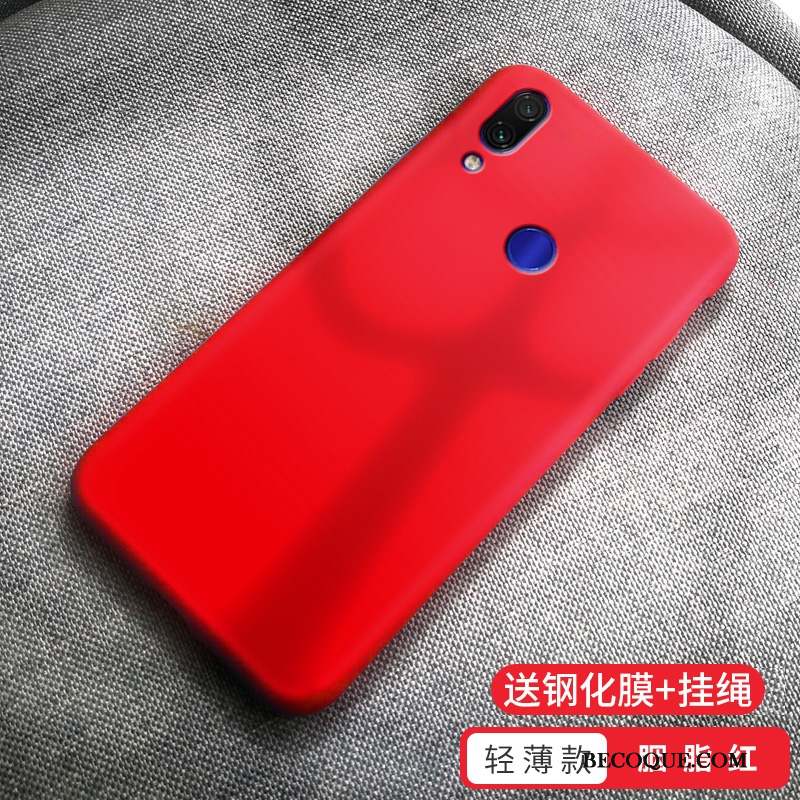 Redmi 7 Coque Rouge De Téléphone Fluide Doux Jaune Ornements Suspendus