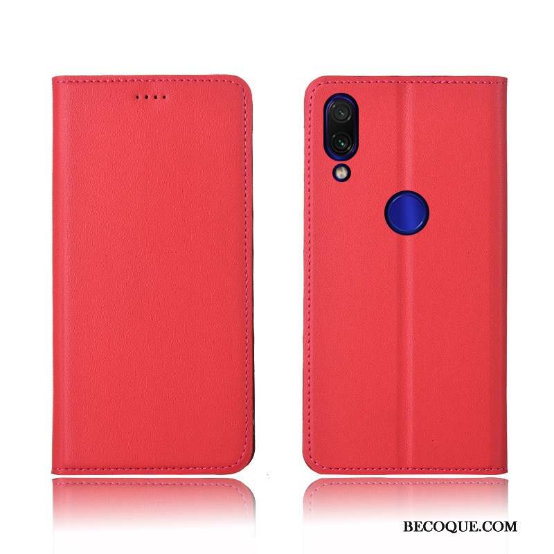 Redmi 7 Nouveau Coque De Téléphone Cuir Véritable Clamshell Étui Silicone