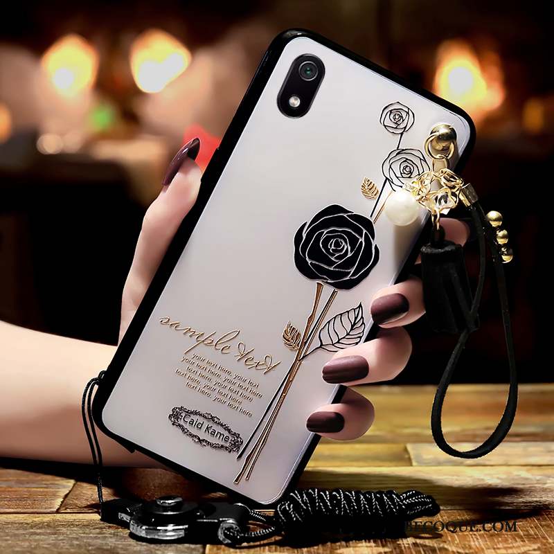 Redmi 7a Anneau Coque De Téléphone Petit Ornements Suspendus Blanc Fluide Doux