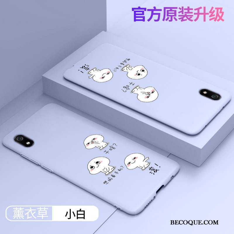 Redmi 7a Coque Dessin Animé Rouge Simple Délavé En Daim Charmant Vert