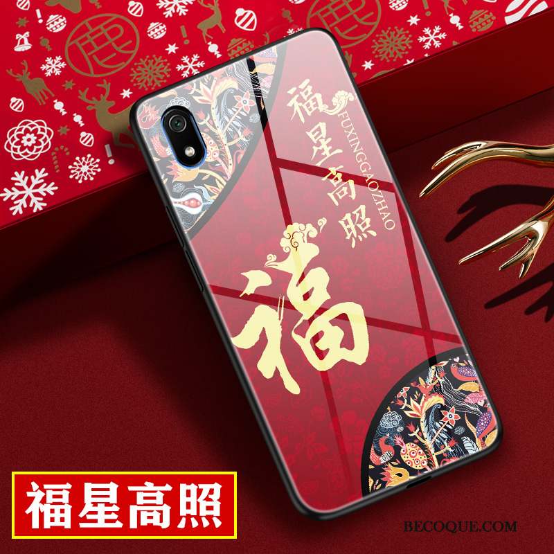 Redmi 7a Coque Personnalité Tout Compris Difficile Miroir Rouge Protection