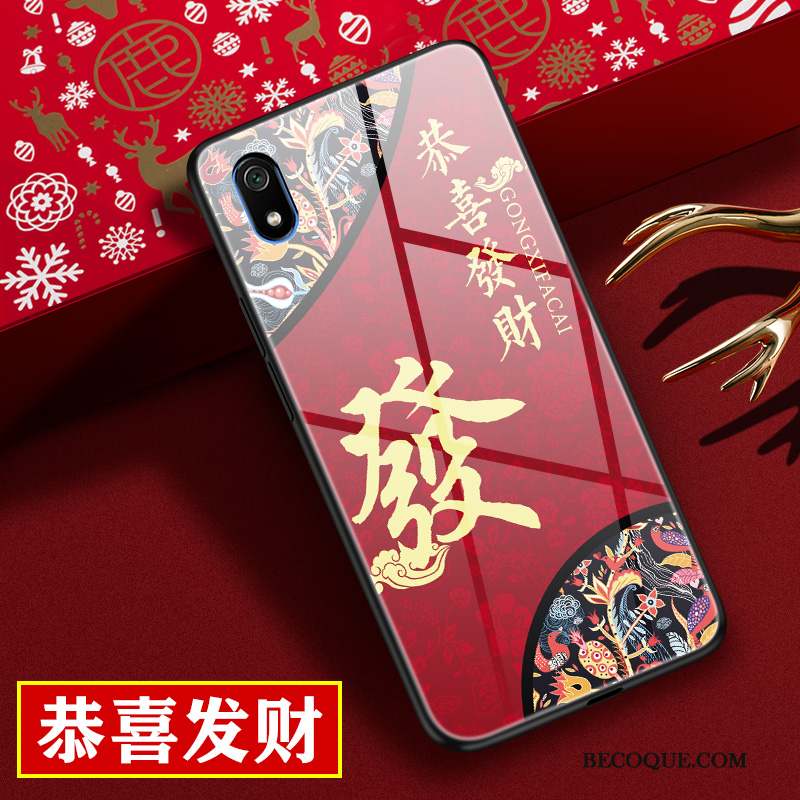 Redmi 7a Coque Personnalité Tout Compris Difficile Miroir Rouge Protection