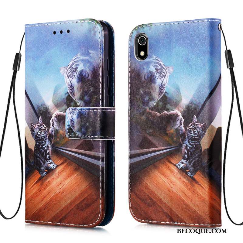 Redmi 7a Coque Personnalité Téléphone Portable Incassable Bleu Rouge Housse