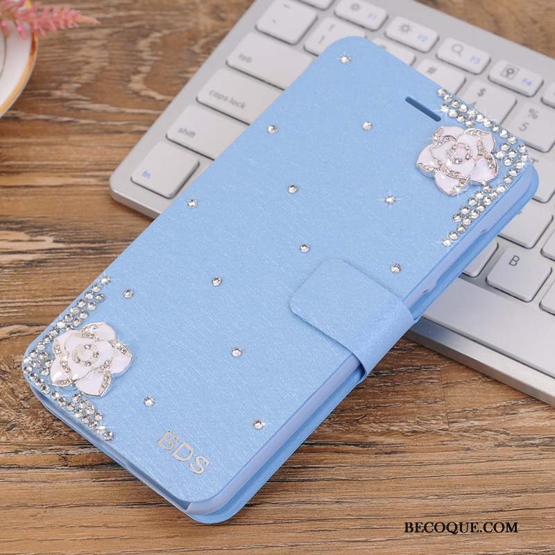 Redmi 7a Coque Protection Créatif Tout Compris Strass Bleu Clamshell