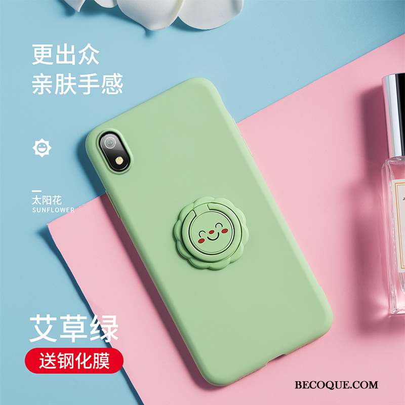 Redmi 7a Coque Support Protection Silicone Petit Étui Rose