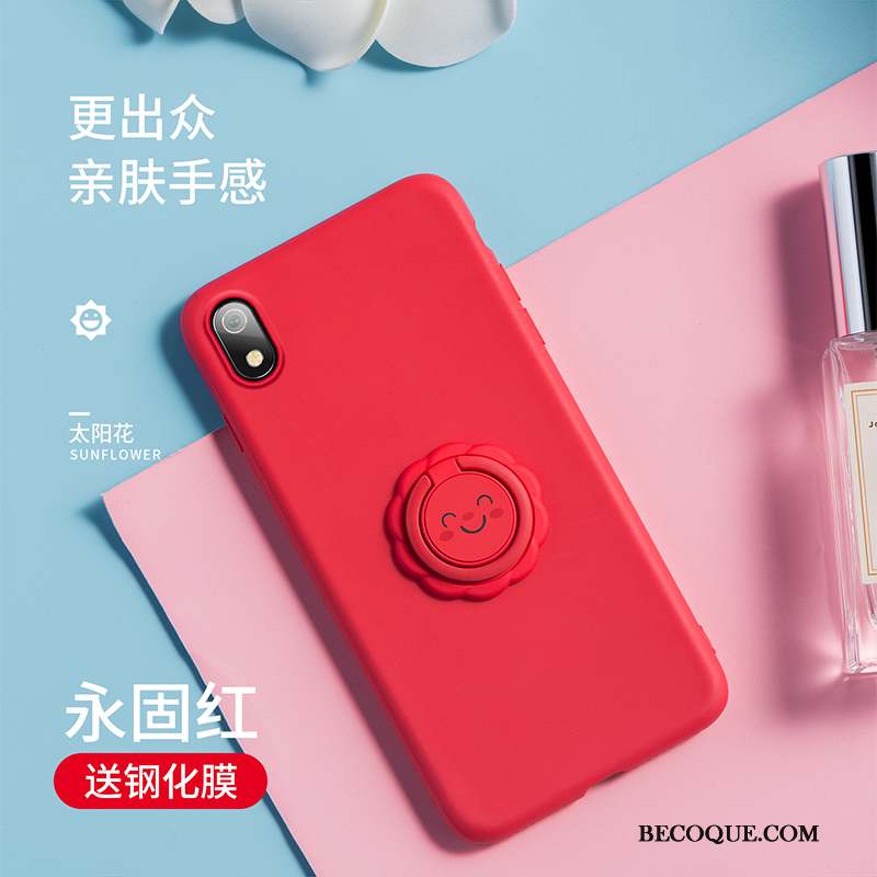 Redmi 7a Coque Support Protection Silicone Petit Étui Rose