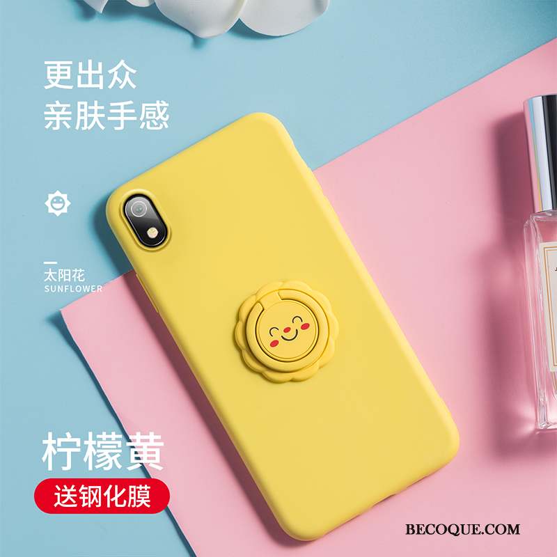 Redmi 7a Coque Support Protection Silicone Petit Étui Rose