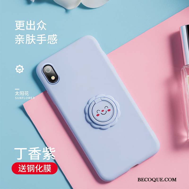 Redmi 7a Coque Support Protection Silicone Petit Étui Rose