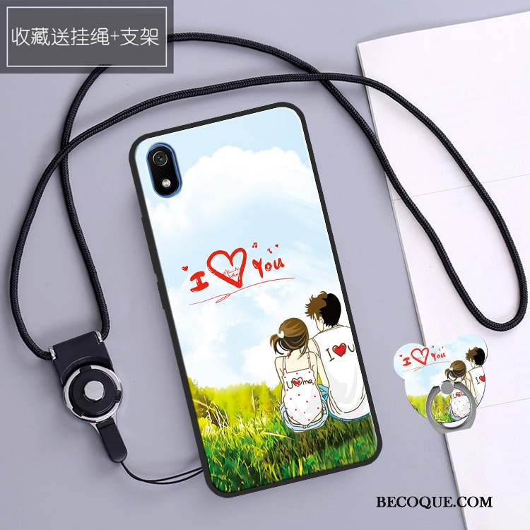 Redmi 7a Coque Tendance Peinture Rouge Silicone Personnalité Blanc