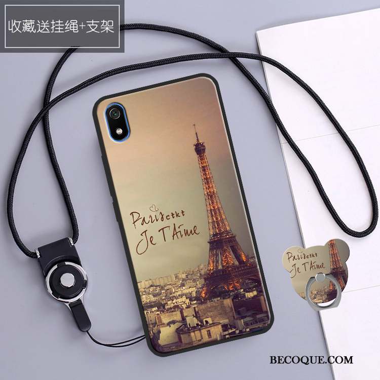 Redmi 7a Coque Tendance Peinture Rouge Silicone Personnalité Blanc