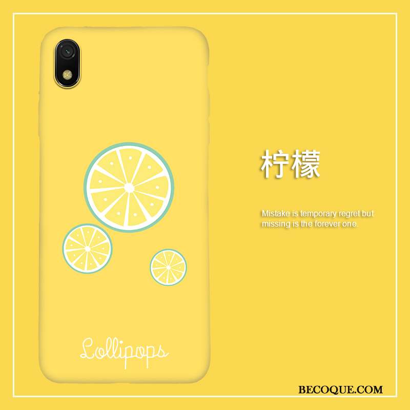 Redmi 7a Nouveau Silicone Coque De Téléphone Net Rouge Jaune Marque De Tendance