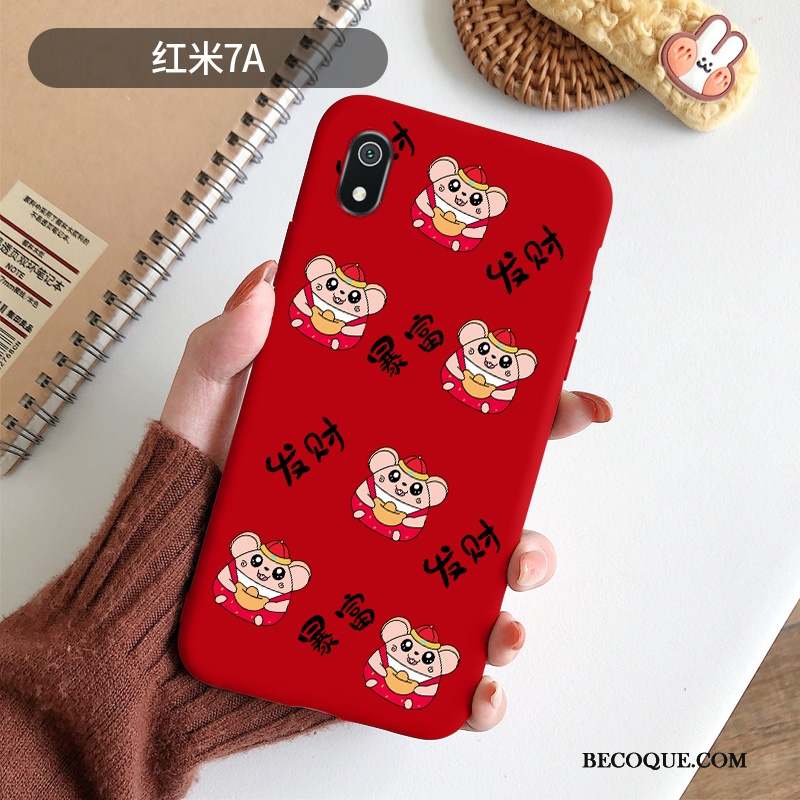 Redmi 7a Petit Fluide Doux Coque De Téléphone Personnalité Protection Rat