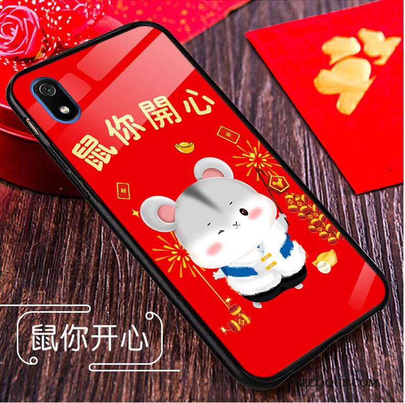 Redmi 7a Verre Dessin Animé Coque De Téléphone Nouveau Étui Rat